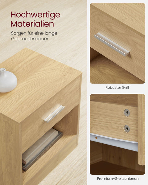 Rootz Side Table - Accent Table - End Table - Space-saving Storage - 28cm x 39cm x 41cm - Brown Chipboard