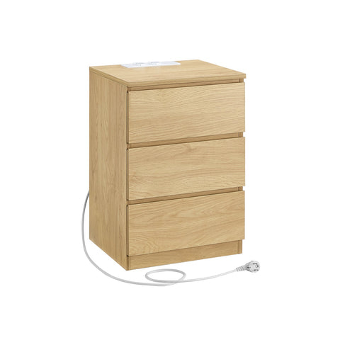 Rootz Chipboard Bedside Table - Nightstand - End Table - Ebony Black - Lightweight - Sturdy - Easy Assembly - 35cm x 40cm x 59cm