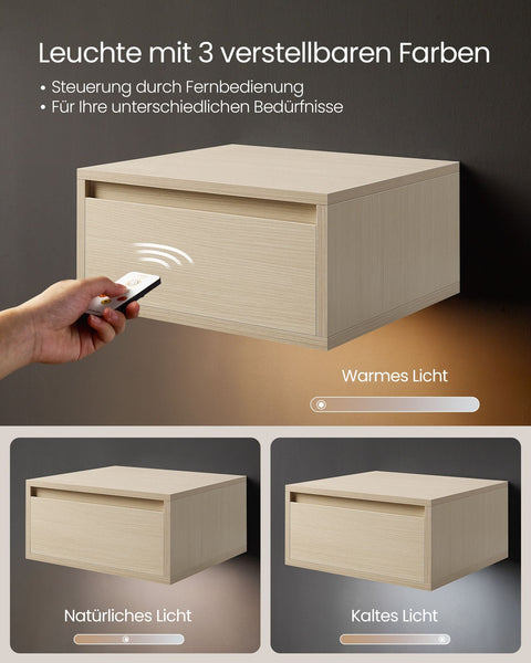 Rootz Natural Beige Floating Drawer - Wall Shelf - Floating Shelf - Wood Chipboard - Medium Density Fibreboard - 35cm x 40cm x 18cm