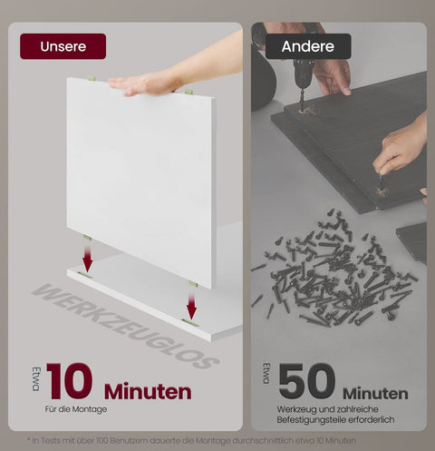 Rootz Bedside Table with 3 Drawers - Nightstand - Bedside Cabinet - Chipboard Material - 35cm x 45cm x 58.7cm - Matt White-Cappuccino Beige