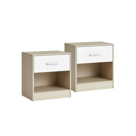 Rootz Bedside Table Set of 2 - Nightstand - Bedroom Tables - Durable Chipboard - 28cm x 39cm x 41cm