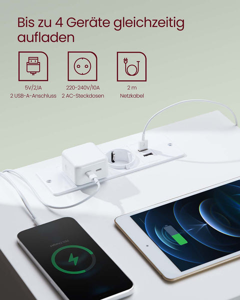 Rootz 2 Piece Set Bedside Tables - Nightstands -White - Wooden MDF - 35cm x 40cm x 49cm