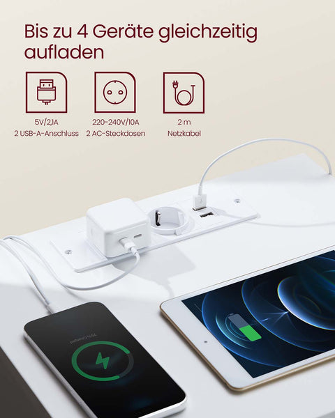 Rootz 2 Piece Set White and Brown Bedside Tables - Nightstands - Wooden Furniture - Durable Storage - 35cm x 40cm x 49cm