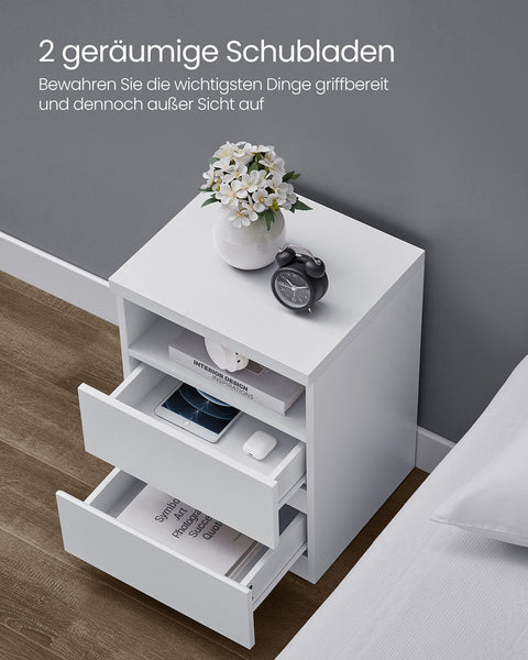 Rootz 2 Piece Set Bedside Table - Nightstand - Bedside Cabinet - Adjustable LED Lighting - 35cm x 40cm x 55cm