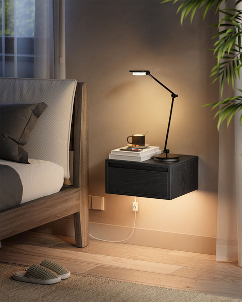 Rootz 2 Piece Wall Shelf Set - Hanging Shelves - Floating Storage - Ebony Black Finish - 35cm x 40cm x 18cm