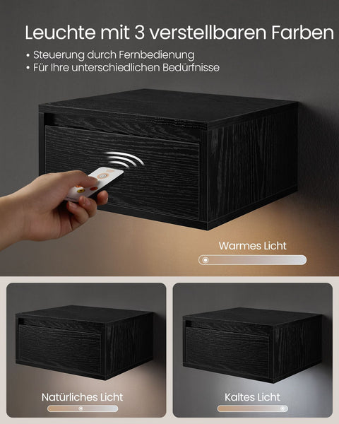 Rootz 2 Piece Wall Shelf Set - Hanging Shelves - Floating Storage - Ebony Black Finish - 35cm x 40cm x 18cm