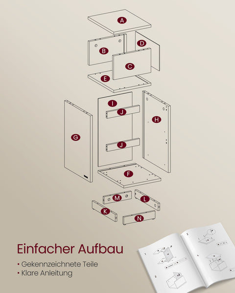 Rootz 2 Piece Narrow Bedside Table Set - Nightstand - Bedside Cabinet - Storage Solution - 30cm x 25cm x 65cm - Brown- White