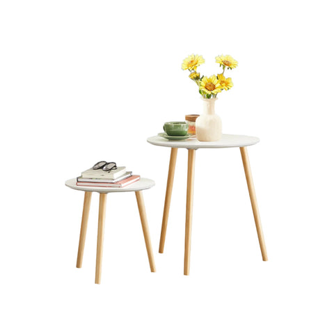 Rootz Side Table Set - Round Sofa Table - Minimalist Scandinavian Style - Modern & Elegant - Unites Beauty & Functionality - Set of 2 Tables