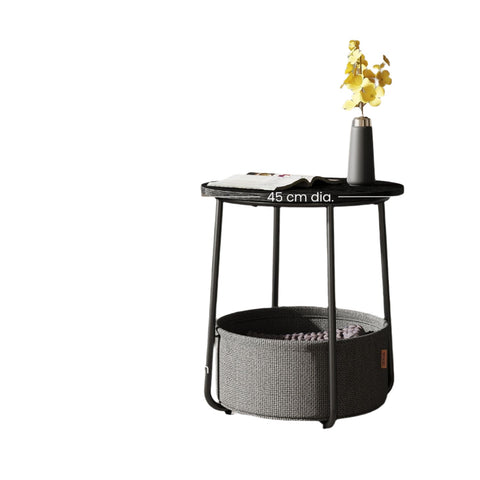 Rootz Round Side Table - Coffee Table - Small Table - Space-Saving Design - 45cm D x 50cm H