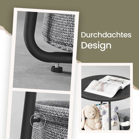 Rootz Round Side Table - Coffee Table - Small Table - Space-Saving Design - 45cm D x 50cm H