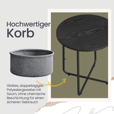 Rootz Round Side Table - Coffee Table - Small Table - Space-Saving Design - 45cm D x 50cm H