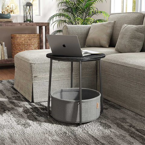 Rootz Round Side Table - Coffee Table - Small Table - Space-Saving Design - 45cm D x 50cm H