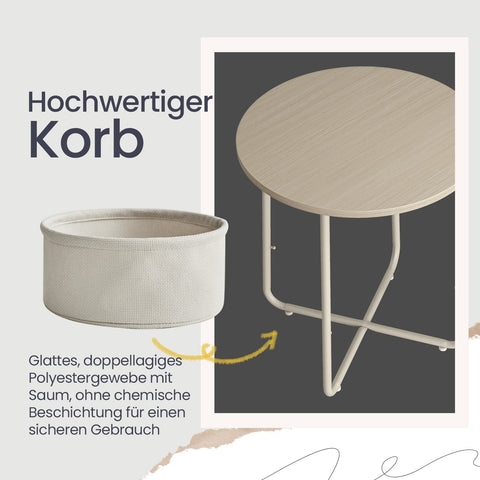 Rootz Round Side Table - Small Coffee Table - Compact Table - Stylish Design - 45cm x 50cm