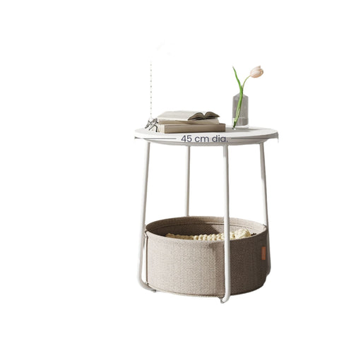 Rootz Round Side Table - Small Coffee Table - Compact Table - Easy Storage - 45cm D x 50cm H