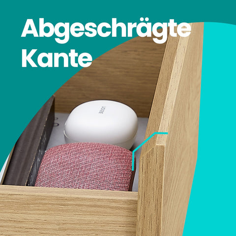 Rootz Modern Bedside Table - Nightstand - Wooden Chipboard - 3 Drawers - Space-Saving - 35cm x 40cm x 59cm