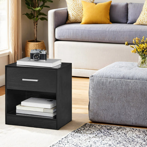 Rootz 2 Piece Set Bedside Table - Side Table - Nightstand - Space-Saving Design - 28.1cm x 39.1cm x 41.1cm