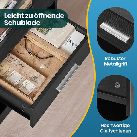 Rootz 2 Piece Set Bedside Table - Side Table - Nightstand - Space-Saving Design - 28.1cm x 39.1cm x 41.1cm