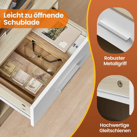 Rootz 2 Piece Set Bedside Table - Side Table - Nightstand - Durable Wooden Chipboard - 28.1cm x 39.1cm x 41.1cm