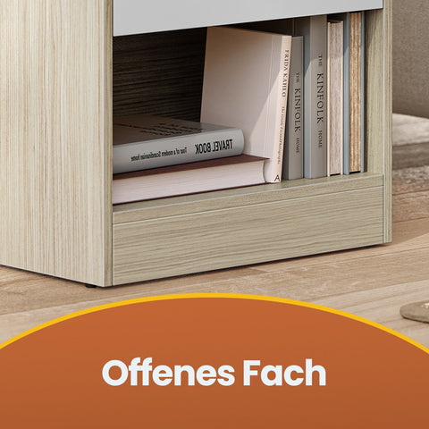 Rootz 2 Piece Set Bedside Table - Side Table - Nightstand - Durable Wooden Chipboard - 28.1cm x 39.1cm x 41.1cm