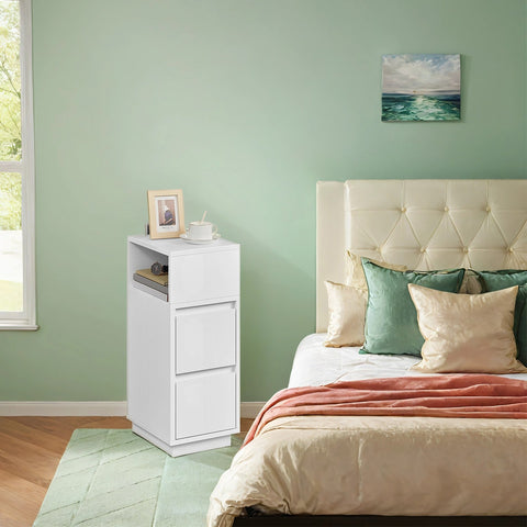 Rootz 2 Piece Bedside Table Set - Side Table - Nightstand - Space-Saving Design - 30cm x 25cm x 65cm