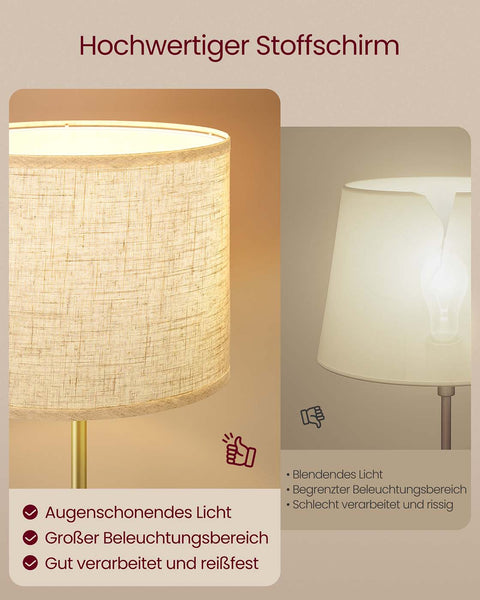 Rootz Gold Black Floor Lamp - Tall Standing Light - Adjustable Height - Elegant Home Decor - Steel & Linenimity - 30x30x140-170cm