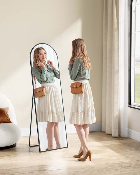 Rootz Full Body Mirror - Full-Length Mirror - Tall Mirror - Hard Glass & Aluminum - 150cm x 40cm - Sleek Design