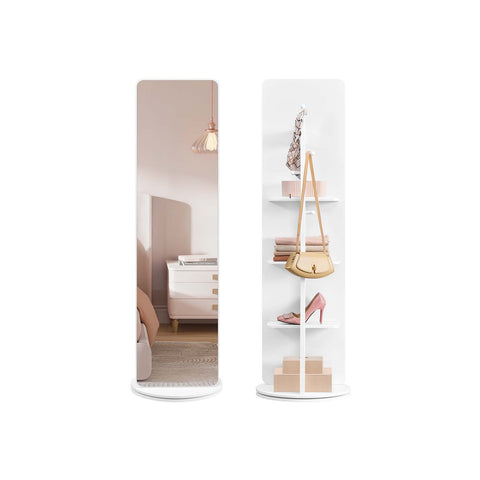 Rootz Full Body Mirror - Dressing Mirror - Floor Mirror - Large Glass Reflective Surface - 45cm x 163cm - Cloud White