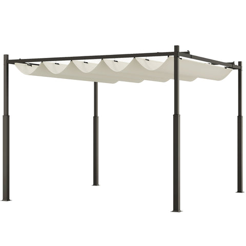 Rootz Pergola Gazebo - Garden Canopy - Outdoor Pavilion - UPF30+ Protection - 298cm x 298cm x 230cm - White- Black
