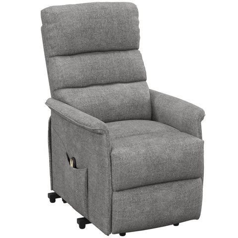 Rootz Electric Recliner Chair - TV Chair - Adjustable Armchair - Hydraulic Lift - Remote Control - Gray - 66cm x 90cm x 96cm