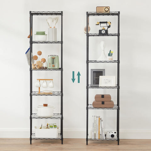 Rootz 5 Tier Black Cake Rack - Steel Baking Stand - Storage Organizer - Heavy Duty - 29cm x 40cm x 160cm