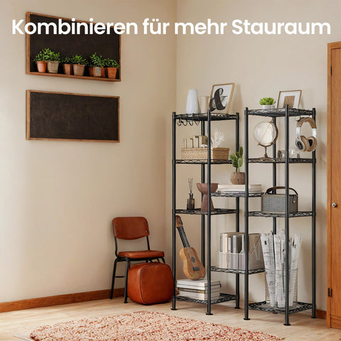 Rootz Bathroom Shelf Stand - Metal Shelf - Space-Saving Storage - No Tools Needed - 30 x 30 x 123.5 cm