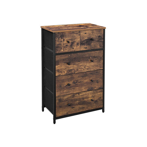 Rootz Fabric Drawer Chest - Dresser - Storage Cabinet - Child-Friendly - 56cm x 30cm x 89.3cm