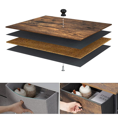 Rootz Fabric Drawer Chest - Dresser - Storage Cabinet - Child-Friendly - 56cm x 30cm x 89.3cm