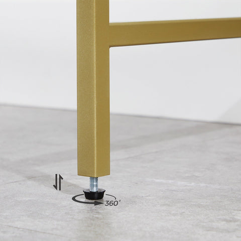 Rootz Gold consoletafel - Ingangstafel van metaalglas - Sofatafel - Maximaal draagvermogen 20 kg - 100 cm x 35 cm x 80 cm