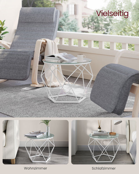 Rootz 2-Piece Set Living Room Tables - Coffee Tables - Glass Tables - Tempered Glass - 50cm x 40cm & 40cm x 36cm