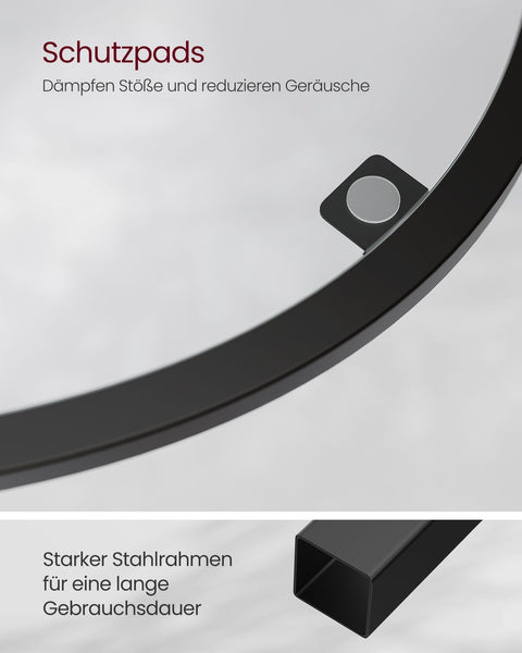 Rootz Classic Black Corner Shelf - Steel Glass Display Stand - Tempered Glass Shelving - Space Saving - Easy Assembly - Modern Design - 28cm x 28cm x 158cm