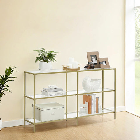 Rootz Console Table - Entryway Table - Hallway Table - Steel & Glass - Stability & Safety Features - 130 x 30 x 73 cm