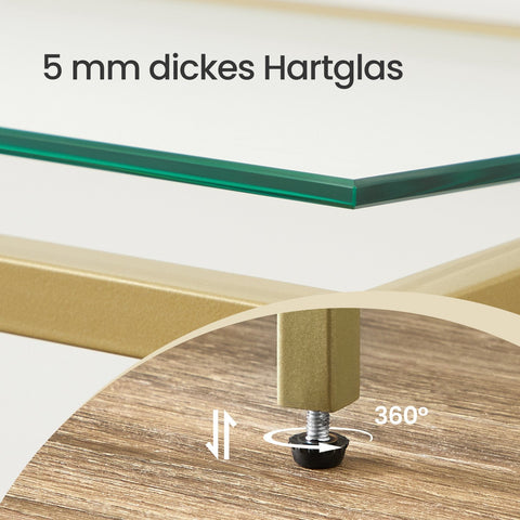 Rootz Console Table - Entryway Table - Hallway Table - Steel & Glass - Stability & Safety Features - 130 x 30 x 73 cm