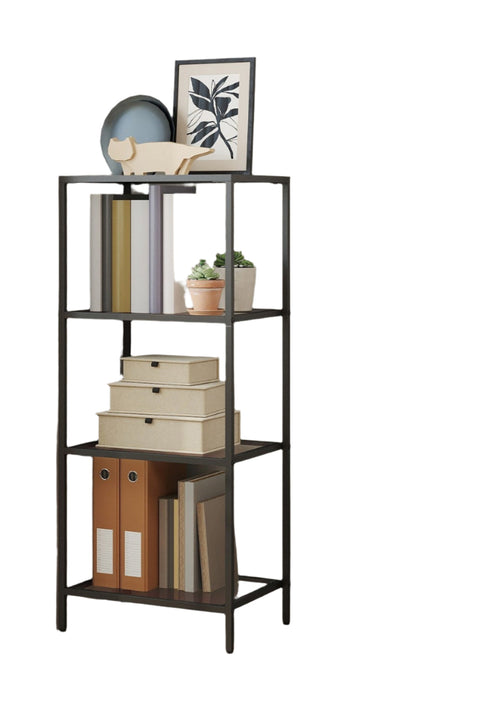 Rootz 4 Steady Shelf Bathroom Shelf - Glass Shelf - Storage Rack - Durable Glass & Metal - 40cm x 30cm x 95cm