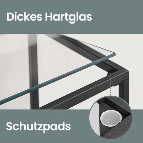 Rootz 4 Steady Shelf Bathroom Shelf - Glass Shelf - Storage Rack - Durable Glass & Metal - 40cm x 30cm x 95cm