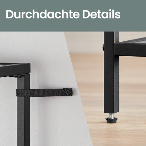 Rootz 4 Steady Shelf Bathroom Shelf - Glass Shelf - Storage Rack - Durable Glass & Metal - 40cm x 30cm x 95cm