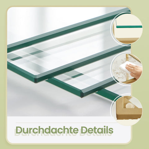 Rootz 5 Level Bookshelf - Hard Glass Arched Storage Shelf - Tiered Shelving - Space Saving - 30.2cm x 40cm x 183.5cm