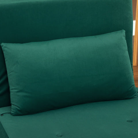 Rootz Folding Armchair with Bed Function - Recliner Chair - Green Velvet Chair - Supports 120kg - 72cm x 78cm x 79cm