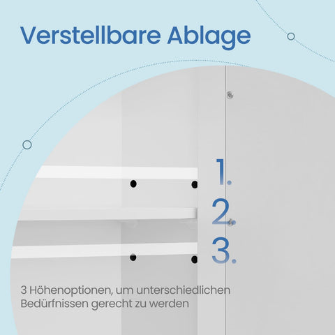 Rootz Mirror Cabinet - Bathroom Cabinet - Wall Cabinet - Space-Saving - 56cm x 58cm x 13cm
