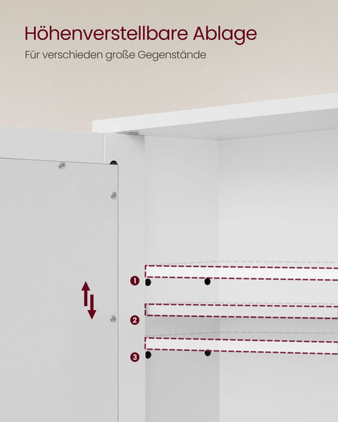 Rootz Wall Mounted Mirror Cabinet - White Vanity Cabinet - Reflective Storage Unit - Space-Saving Design - 15cm x 65cm x 75cm