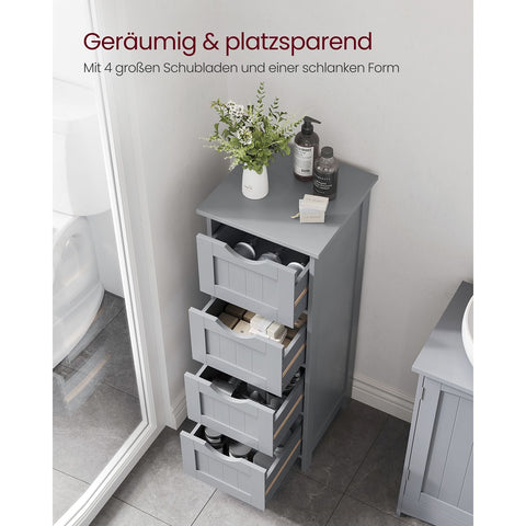 Rootz Bathroom Furniture - Storage Cabinet - Organizer - MDF Board - 30cm x 30cm x 82cm - Mystic Gray - Mounting Kit - Anti-Tip Device - 90kg Top Load Capacity