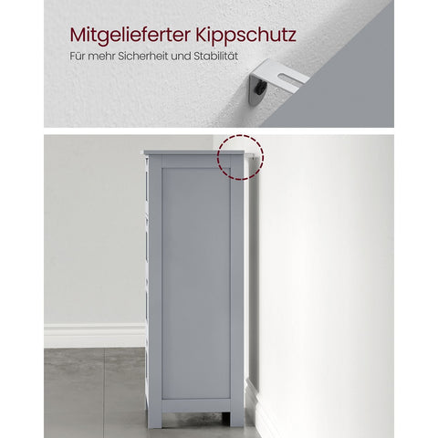 Rootz Bathroom Furniture - Storage Cabinet - Organizer - MDF Board - 30cm x 30cm x 82cm - Mystic Gray - Mounting Kit - Anti-Tip Device - 90kg Top Load Capacity