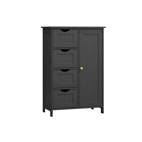 Rootz Bathroom Cabinet - Storage Unit - Organizer - Enhances Space - MDF - Black - 30 x 55 x 82cm