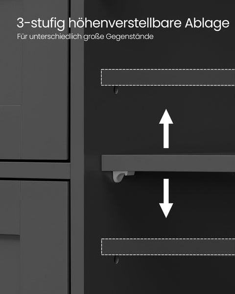 Rootz Bathroom Cabinet - Storage Unit - Organizer - Enhances Space - MDF - Black - 30 x 55 x 82cm