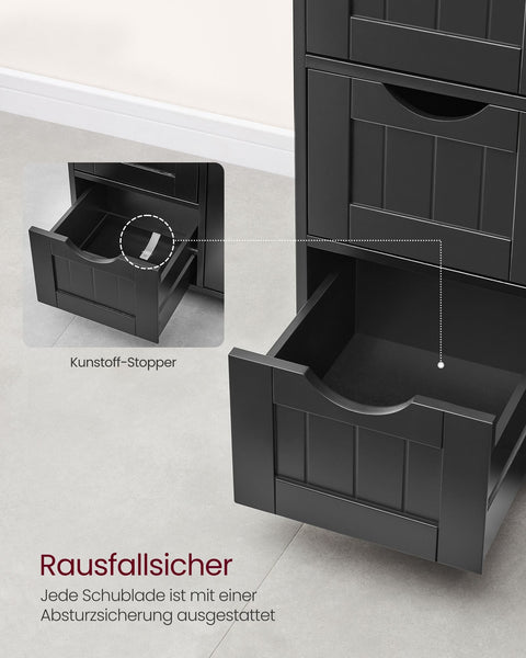 Rootz Bathroom Cabinet - Storage Unit - Organizer - Enhances Space - MDF - Black - 30 x 55 x 82cm